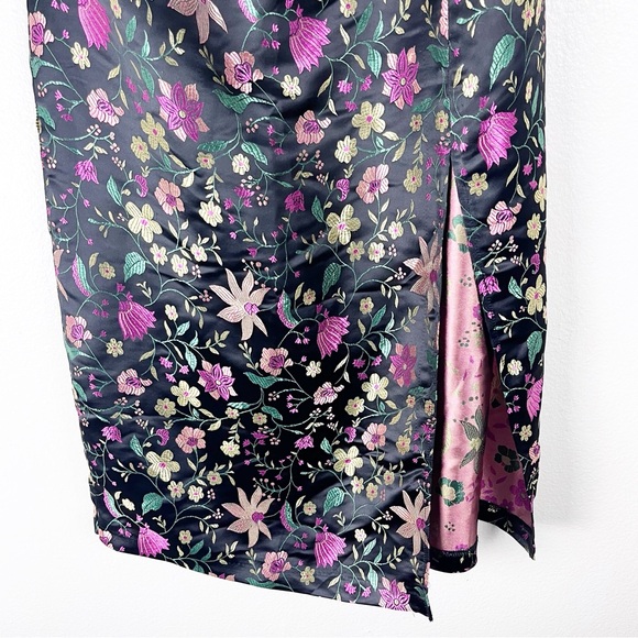 LULUS Make A Move Floral Strapless Side Split Jacquard Party Event Dress Large - Picture 6 of 6